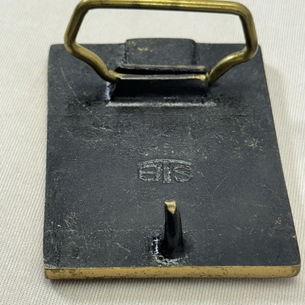 Vintage 1978 BTS Hog Pig Brass Belt‎ Buckle 3x2.25
